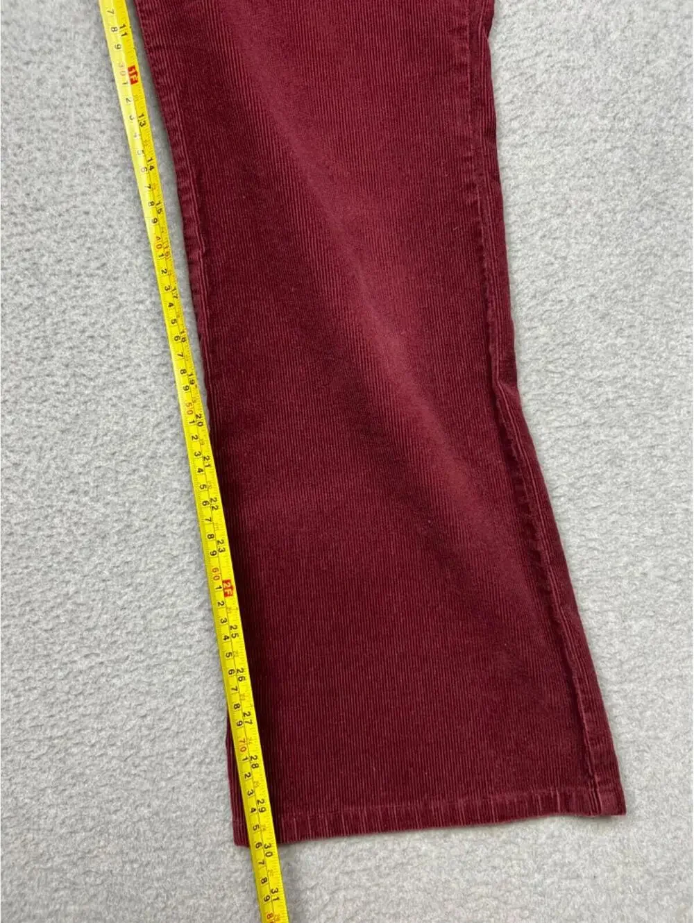 Lands End Modern Fit Womens 12 Corduroy Pants Straight Leg Burgundy Casual
